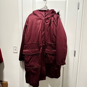 NWOT Torrid Plus Size Winter Puffer Coat Maroon w Hood